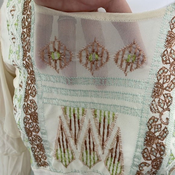 Free People La Cienega Embroidered Blouse Top - Picture 9 of 9